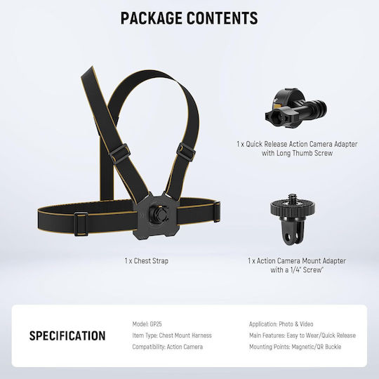 Neewer Chest Mount Harness Strap Action Camera Adapter 10104350