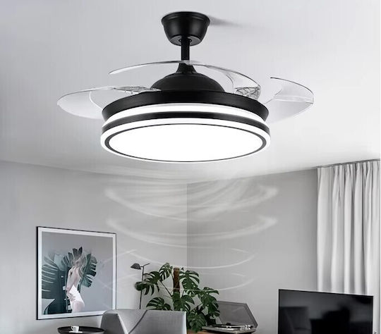 Home Lighting Fama Ανεμιστήρας Οροφής 105cm με Φως Μαύρος