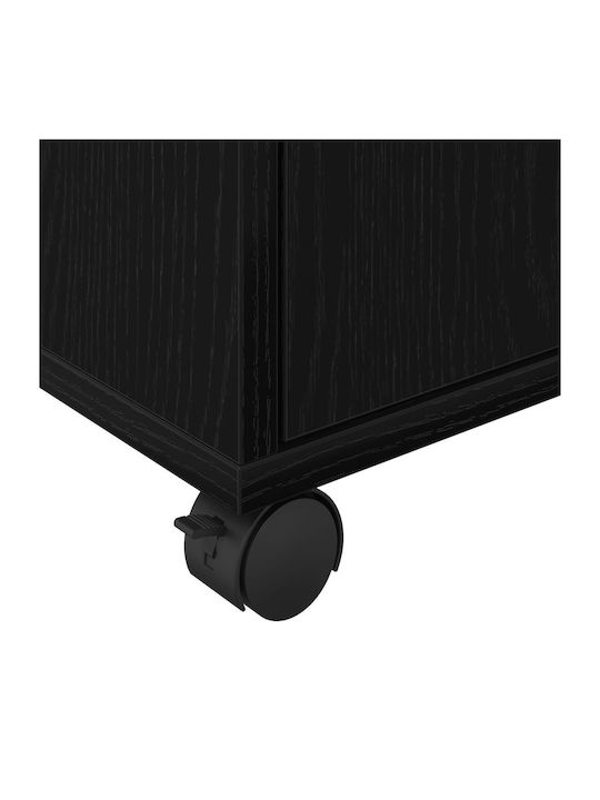 Cabinet de Birou cu Roți & Sertare Μαύρη Δρυ 45x38x54cm