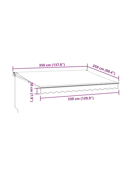 vidaXL Τέντα Βεράντας Καφέ 3.5x2.5m