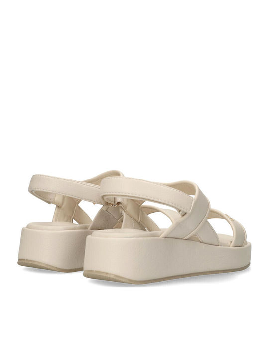 Damenplattformen Beige