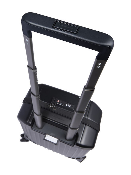 Piquadro Valiză De Călătorie Cabină Neagră Cu 4 Roți Înălțime 45cm