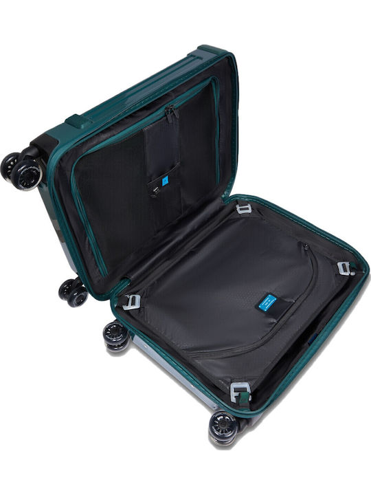 Piquadro Travel Cabin Suitcase Pop Green with 4 Wheels Height 55cm