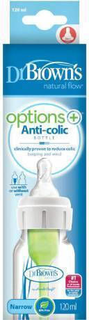 Dr. Brown's Plastic Baby Bottle Options Anti-Colic with Silicone Nipple for 0+, 0+ m, months 120ml