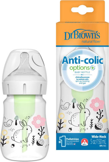 Dr. Brown's Plastic Baby Bottle Options Anti-Colic with Silicone Nipple for 0+, 0+ m, months 150ml