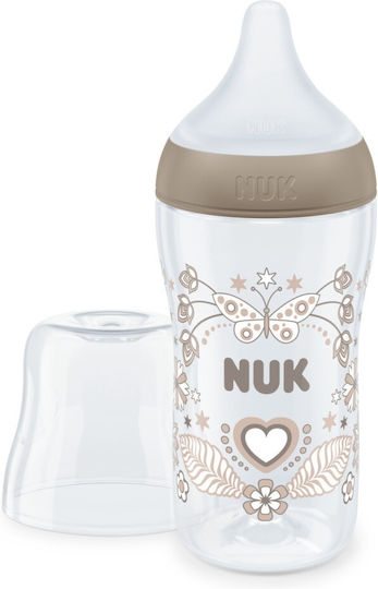 Nuk Plastic Baby Bottle Perfect Match Anti-Colic with Silicone Nipple for 3+ months Gray 260ml