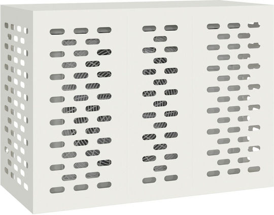 Vidaxl Κάλυμμα Κλιματιστικού Λευκό 110x50x80 Εκ Χάλυβα White
