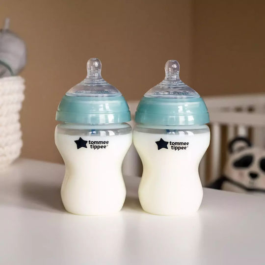 Tommee Tippee Πλαστικό Μπιμπερό Advanced Κατά των Κολικών με Θηλή Σιλικόνης για 0+ μηνών Μπλε 260ml 2τμχ