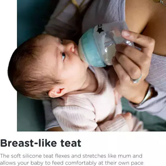 Tommee Tippee Πλαστικό Μπιμπερό Advanced Κατά των Κολικών με Θηλή Σιλικόνης για 0+ μηνών Μπλε 260ml 2τμχ