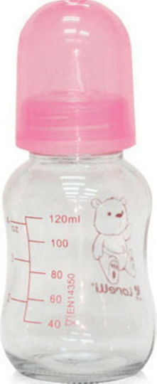 Lorelli Glass Baby Bottle Anti-colic with Silicone Teat for 0+ Months Blush Pink 120ml