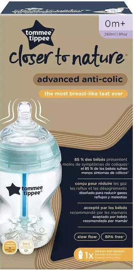 Tommee Tippee Πλαστικό Μπιμπερό Advanced Anti-colic Κατά των Κολικών με Θηλή Σιλικόνης για 0+ μηνών Ροζ 260ml