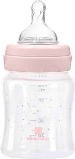 Kikka Boo Plastic Baby Bottle Hippo Dreams Anti-Colic with Silicone Nipple for 0+, 0+ m, months Pink Hippo Dreams - Pink 120ml