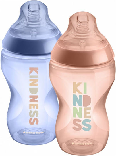 Tommee Tippee Σετ Πλαστικά Μπιμπερό Closer To Nature Κατά των Κολικών με Θηλή Σιλικόνης για 0+ μηνών Ροζ Kindness - Pink / Purple 260ml 2τμχ