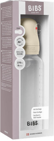 Bibs Set of Plastic Baby Bottles Anti-Colic with Silicone Teat for 2+ Months Transparent 270ml