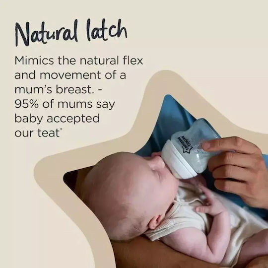 Tommee Tippee Πλαστικό Μπιμπερό Closer To Nature Κατά των Κολικών με Θηλή Σιλικόνης για 3+ μηνών 260ml