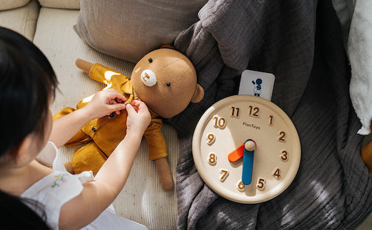 Plan Toys Ρολόι Δραστηριοτήτων Educational Time Learning Game made of Wood for 3+ years Years Old