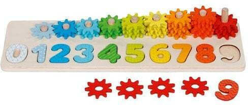 Goki Βάση Ταξινόμησης με Γρανάζια Educational Game Letters & Numbers made of Wood for 3+ years Years Old