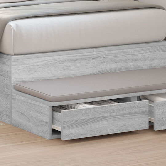 vidaXL Συρτάρι Κρεβατιού Ξύλινο Γκρι 90x36.5x16.5cm