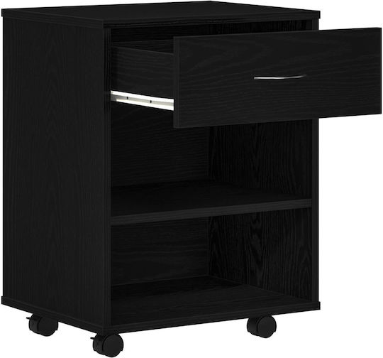 vidaXL Office Storage Cabinet Wooden Black Oak 46x36x59cm