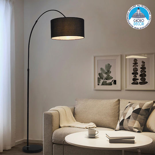 GloboStar Imperial Floor Lamp H172xL38cm with Socket for E27 Bulb Black