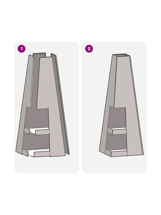 vidaXL Kamin Draußen Metallisch Braun 35x35x100cm