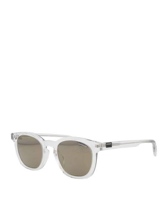 Superdry Unisex Sunglasses with Transparent Plastic Frame and Brown Gradient Mirror Lens SDO 5031 113