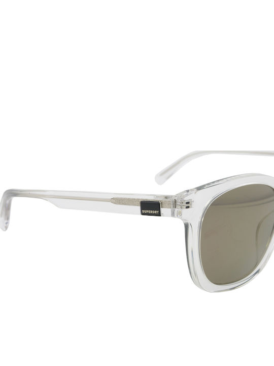 Superdry Unisex Sunglasses with Transparent Plastic Frame and Brown Gradient Mirror Lens SDO 5031 113