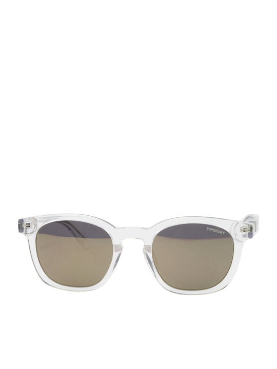 Superdry Unisex Sunglasses with Transparent Plastic Frame and Brown Gradient Mirror Lens SDO 5031 113