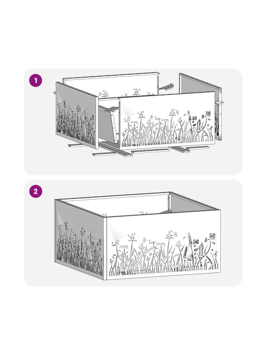 vidaXL Kamin Draußen Metallisch Schwarz 60x60x30cm