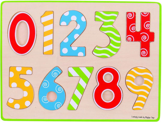 Дървено Детски Пъзел с Шипове Lift Out Puzzle Numbers 10бр Big Jigs