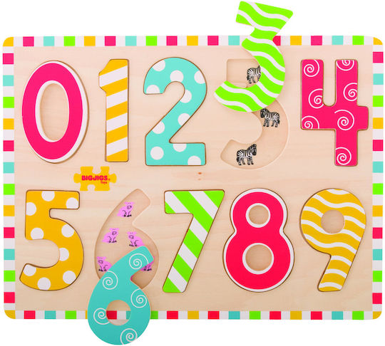 Дървено Детски Пъзел с Шипове Lift Out Puzzle Numbers 10бр Big Jigs