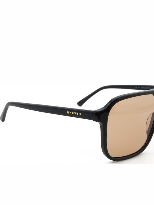 The Glass of Brixton Unisex Sunglasses with Black Plastic Frame and Orange Lens BS261 01