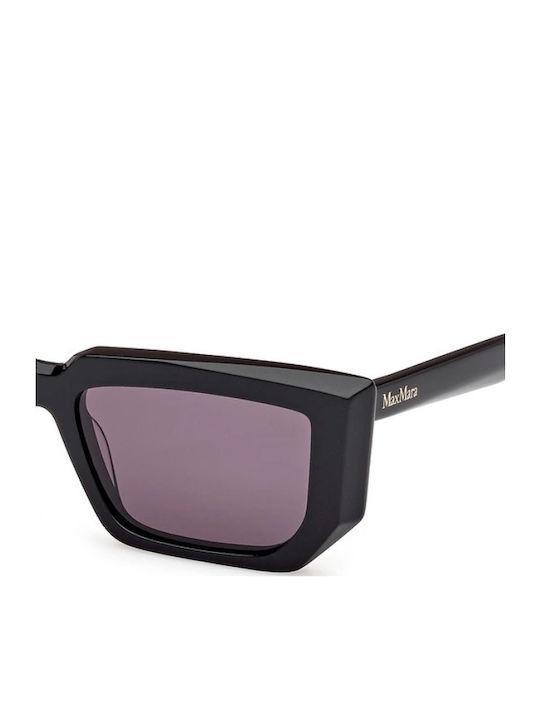 Max Mara Unisex Sunglasses with Black Plastic Frame and Black Lens MM 0126 01A