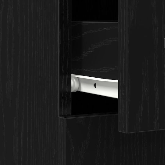 Wooden Bedside Table Black Oak 20x45.5x60cm