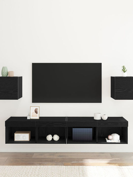 Living Room TV Unit Black Oak L30.5xW30xH30cm
