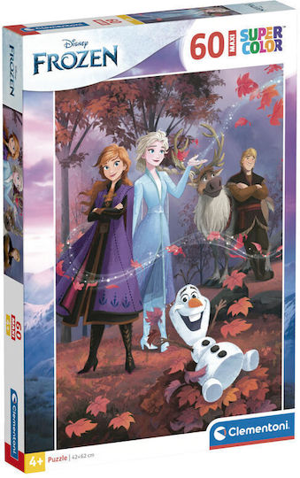 Детски Пъзел Supercolor -Frozen за 4+ Години 60бр Clementoni