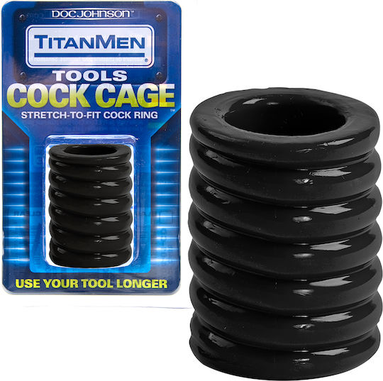 Doc Johnson TitanMen Tools Cock Cage Inel Cock Negru 3504-01-CD