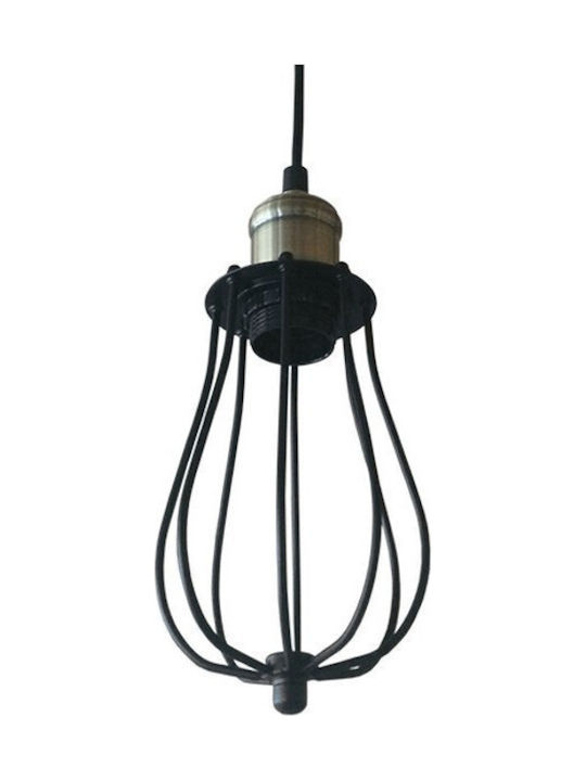 GloboStar Camber Pendant Light Black Grid with Socket E27 11cm