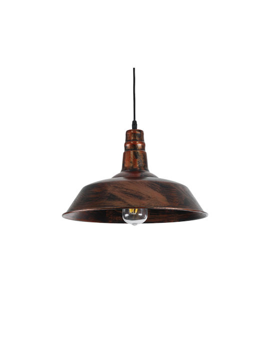 GloboStar Ray Hängelampe Bronze Glocke mit Fassung E27 36x25cm.