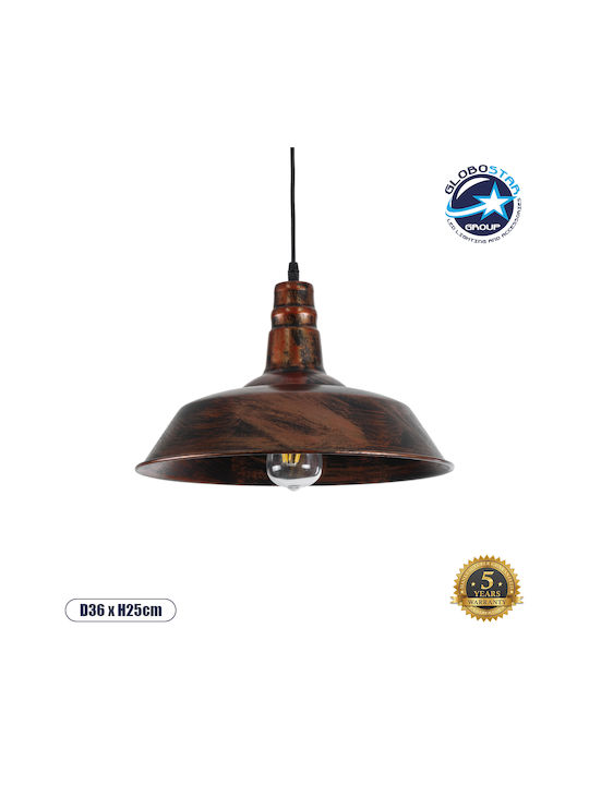 GloboStar Ray Hängelampe Bronze Glocke mit Fassung E27 36x25cm.