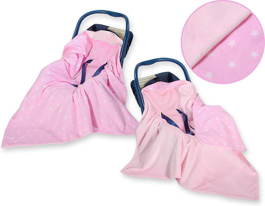 Doppelseitige Autositzdecke Babies Rosa Sterne