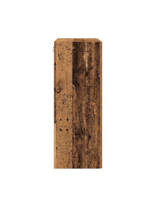 Wand Wohnzimmer Vitrine aus Spanplatte mit Glas Old Wood 69.5x34x90cm