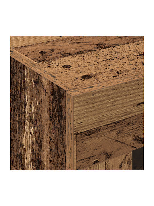 Wand Wohnzimmer Vitrine aus Spanplatte mit Glas Old Wood 69.5x34x90cm
