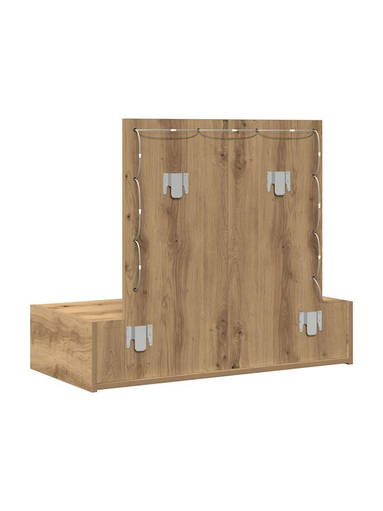 Wandmontierte Schminktisch Schlafzimmer Holz Artisan Oak mit Spiegel 83x40x70cm