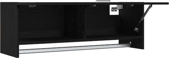 vidaXL Single Wall-Mounted Bathroom Rail ​100x32.5cm Black