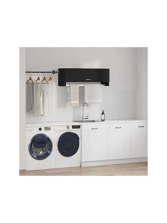 vidaXL Ράγα Μπάνιου Μονή Επιτοίχια με Βίδες ​100x32.5cm Μαύρη