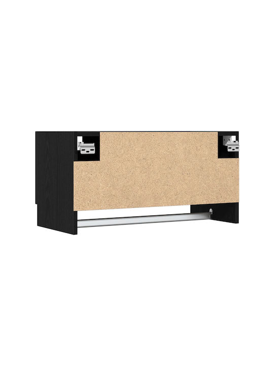 vidaXL Schiene Badezimmer Einzel Wandmontage Schrauben ​70x32.5cm Schwarz