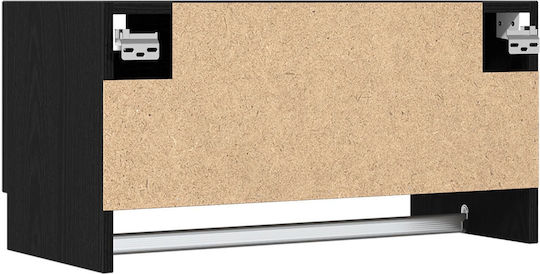 vidaXL Ράγα Μπάνιου Μονή Επιτοίχια με Βίδες ​70x32.5cm Μαύρη