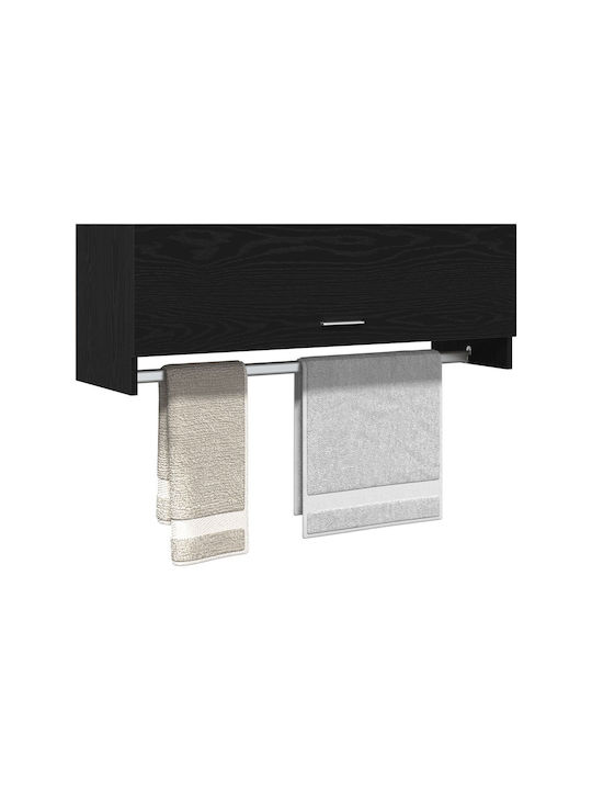 vidaXL Ράγα Μπάνιου Μονή Επιτοίχια με Βίδες ​100x32.5cm Μαύρη