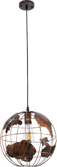 GloboStar Earth Lumini Suspendate Maro Rețea cu Bază de Bec E27 30x30x30 cm